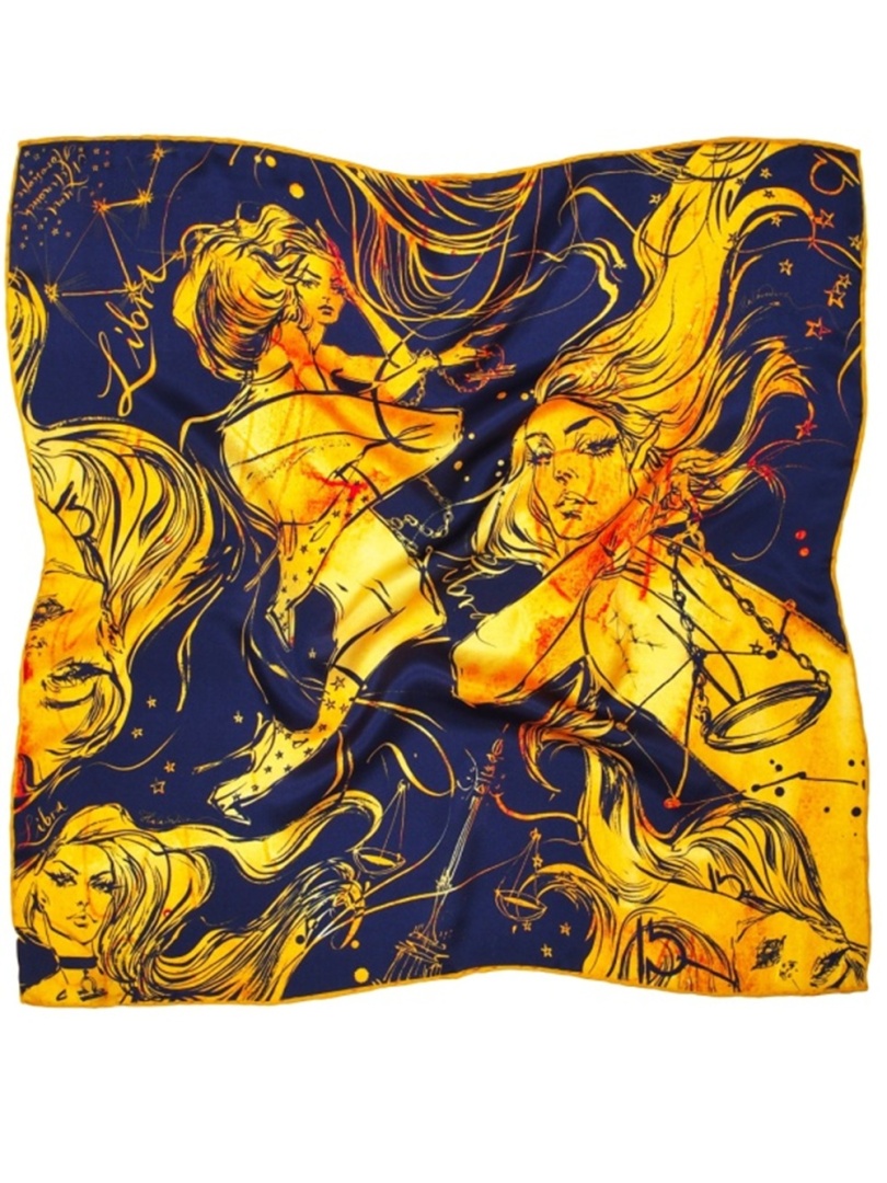 AZ-07 Apaszka Jedwabna Zodiak Waga 68x68cm Anny Halarewicz